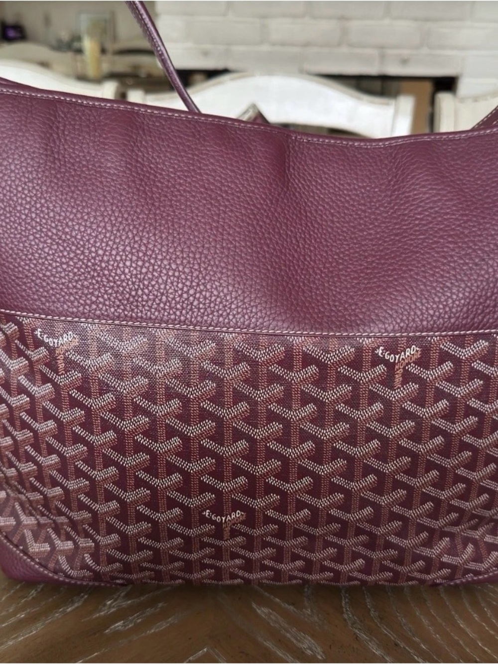 Goyard Grenadine coated hand painted canvas leather shoulder bag